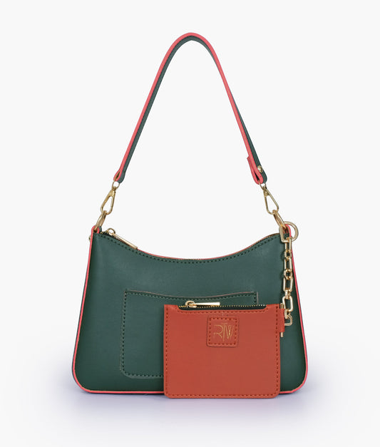 Army green hobo evening bag